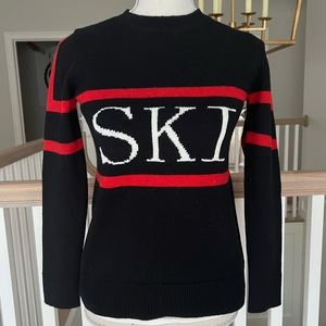 NWT Sail to Sable Striped Sleeve Ski Sweater Size: XXS Color: Black